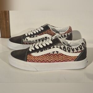 Vans Brown Multi-Pattern Low Top Sneakers